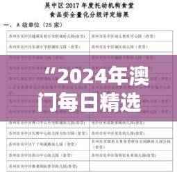“2024年澳门每日精选好彩免费大全，安全评估报告——SZH512.79版”
