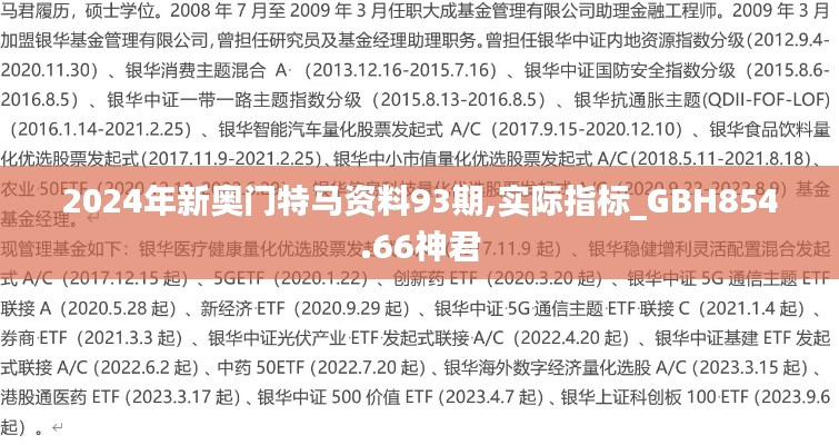 2024年新奥门特马资料93期,实际指标_GBH854.66神君