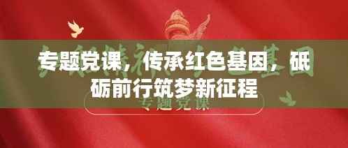 专题党课,传承红色基因,砥砺前行筑梦新征程