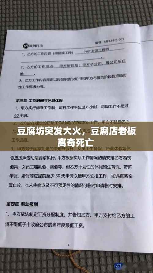 豆腐坊突发大火，豆腐店老板离奇死亡 