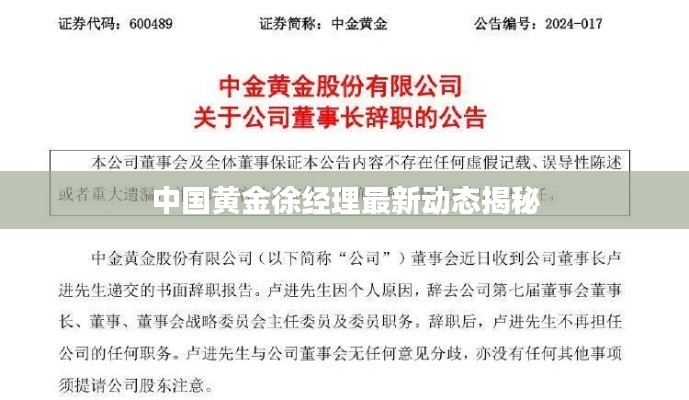 中国黄金徐经理最新动态揭秘
