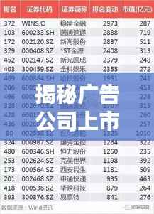 揭秘广告公司上市公司排名榜单，行业巨头一网打尽！